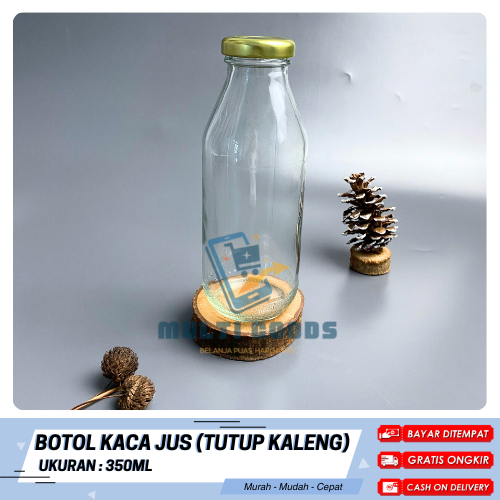 Botol Kaca Jus 350ml Botol Jus Kaca Tutup Kaleng [PER 1 PCS]