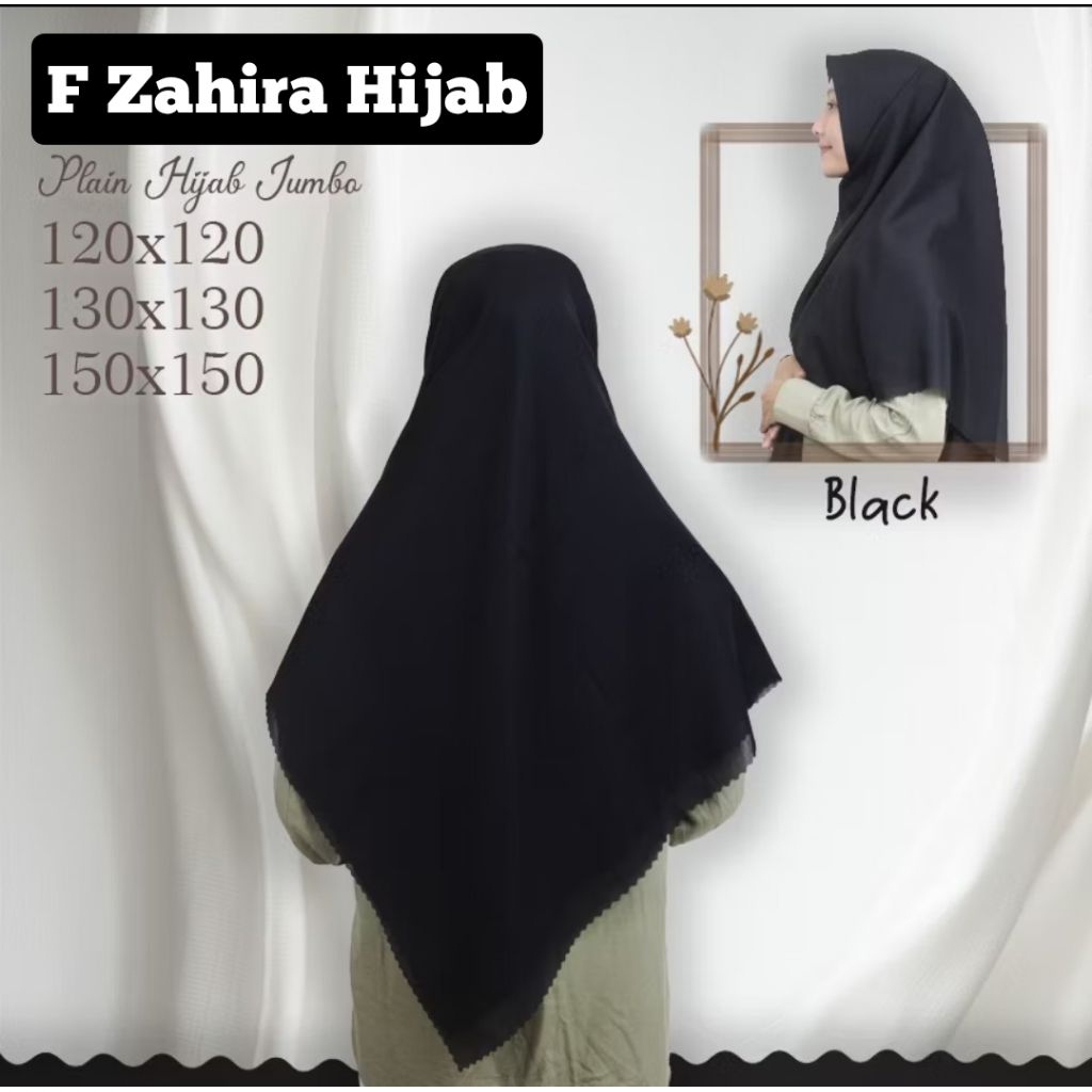 Hijab/Jilbab/Kerudung Segi Empat Syar'i Jumbo Polos Ukuran 120x120/130x130/150x150