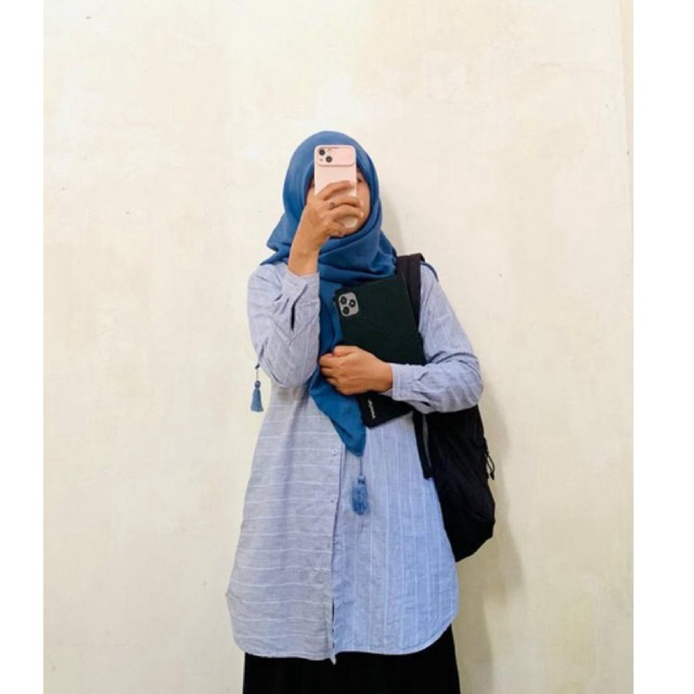 Dauky Atasan Tunik Kemeja Wanita Tunic Basic Katun Prada & Pamela - byzula