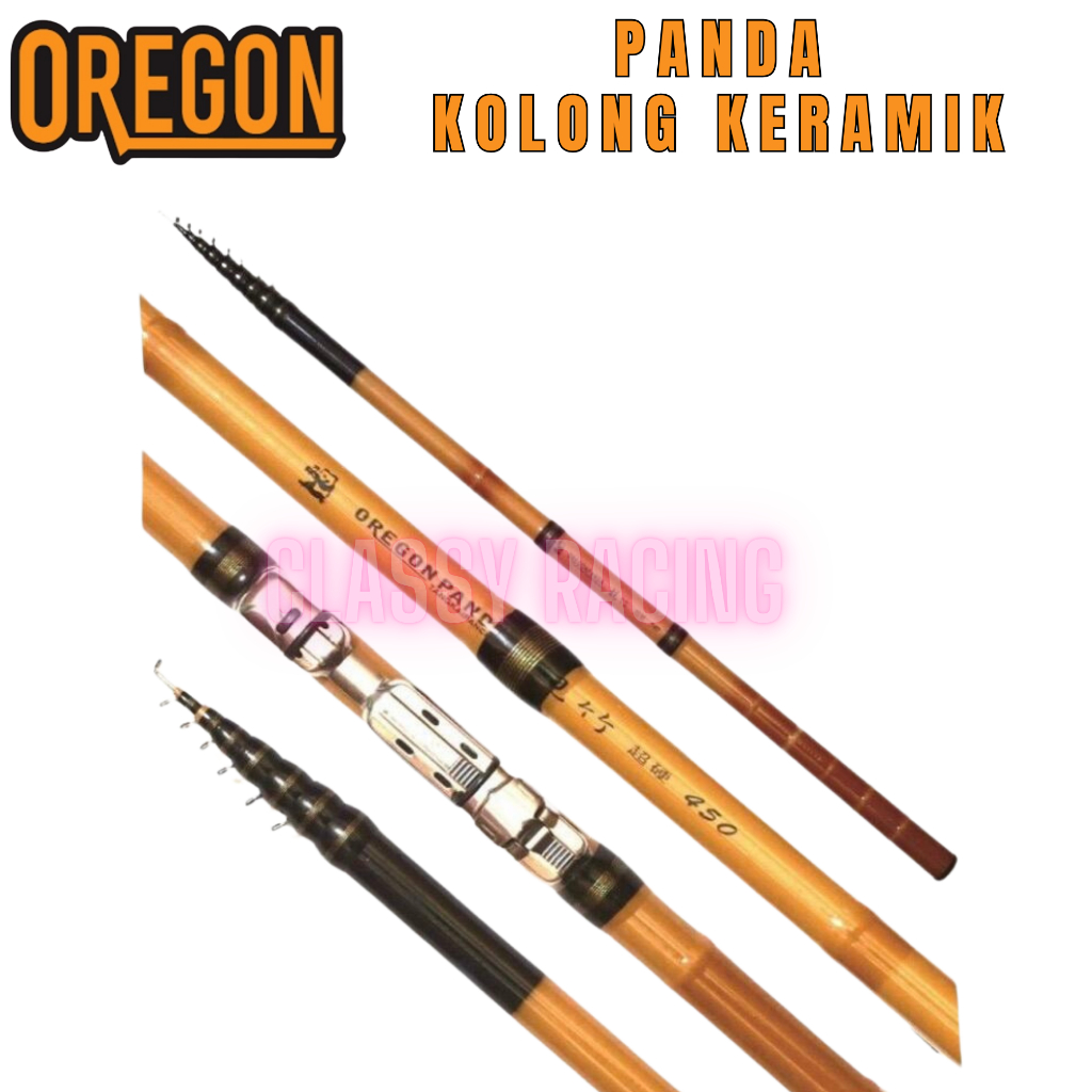 Joran Tegek Oregon Panda Set Kolong Fiber Coklat 180-540 Cm