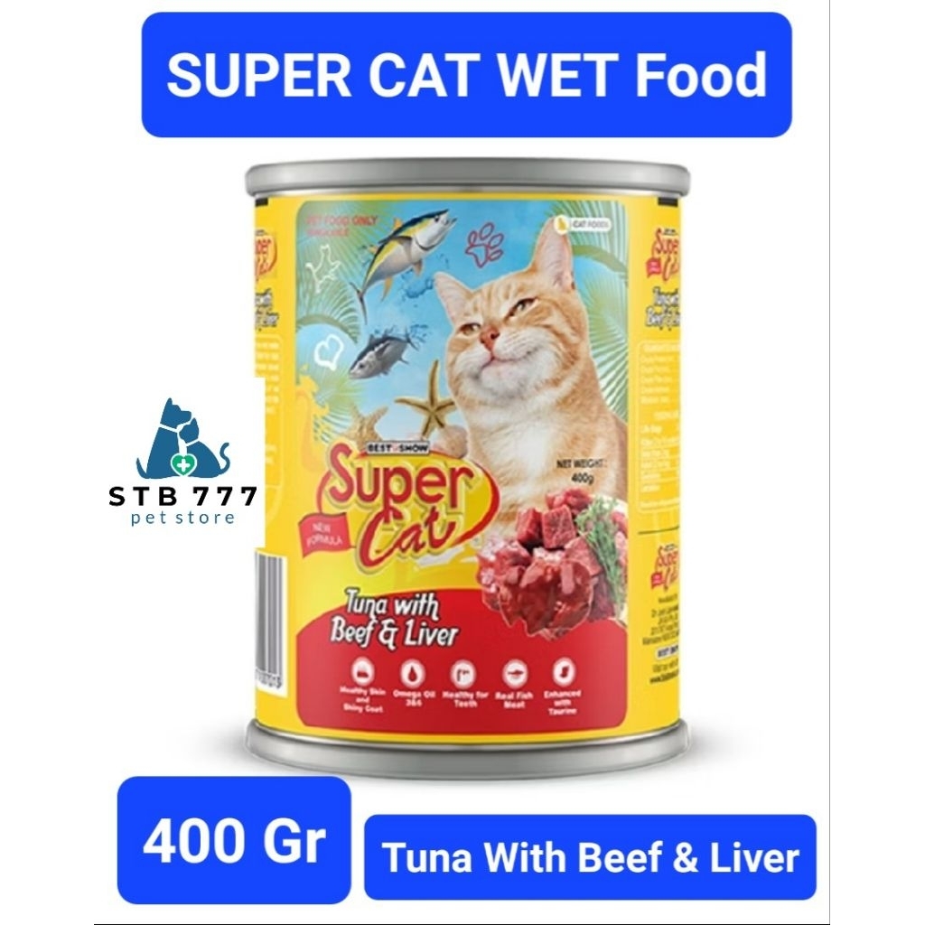 

SUPERCAT Tuna with Beef & Liver 400Gr - makanan basah kucing