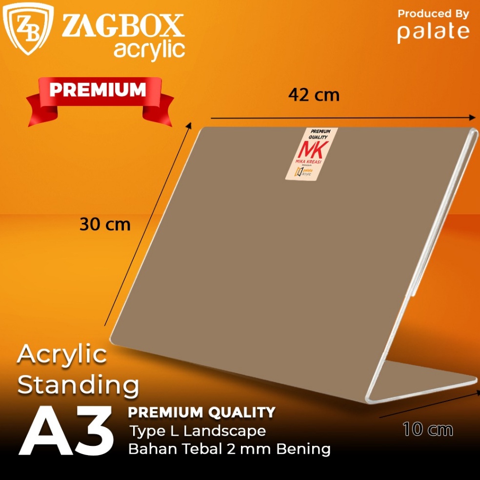 

KODE L32X Acrylic Tent Holder Akrilik Tent Card A3 L Landscape Brosur