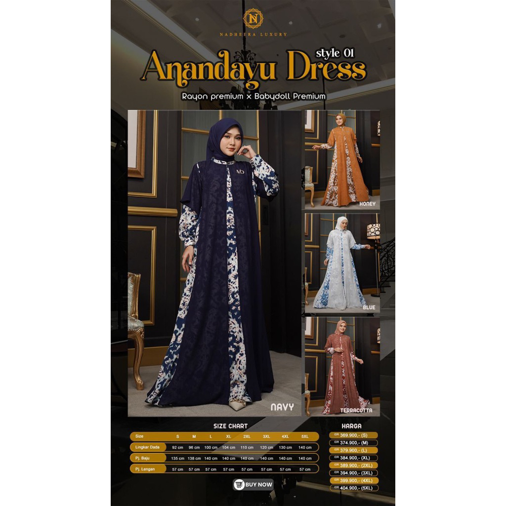 READY STOCK✅ANANDAYU DRESS STYLE 01✅NADHEERA LUXURY✅