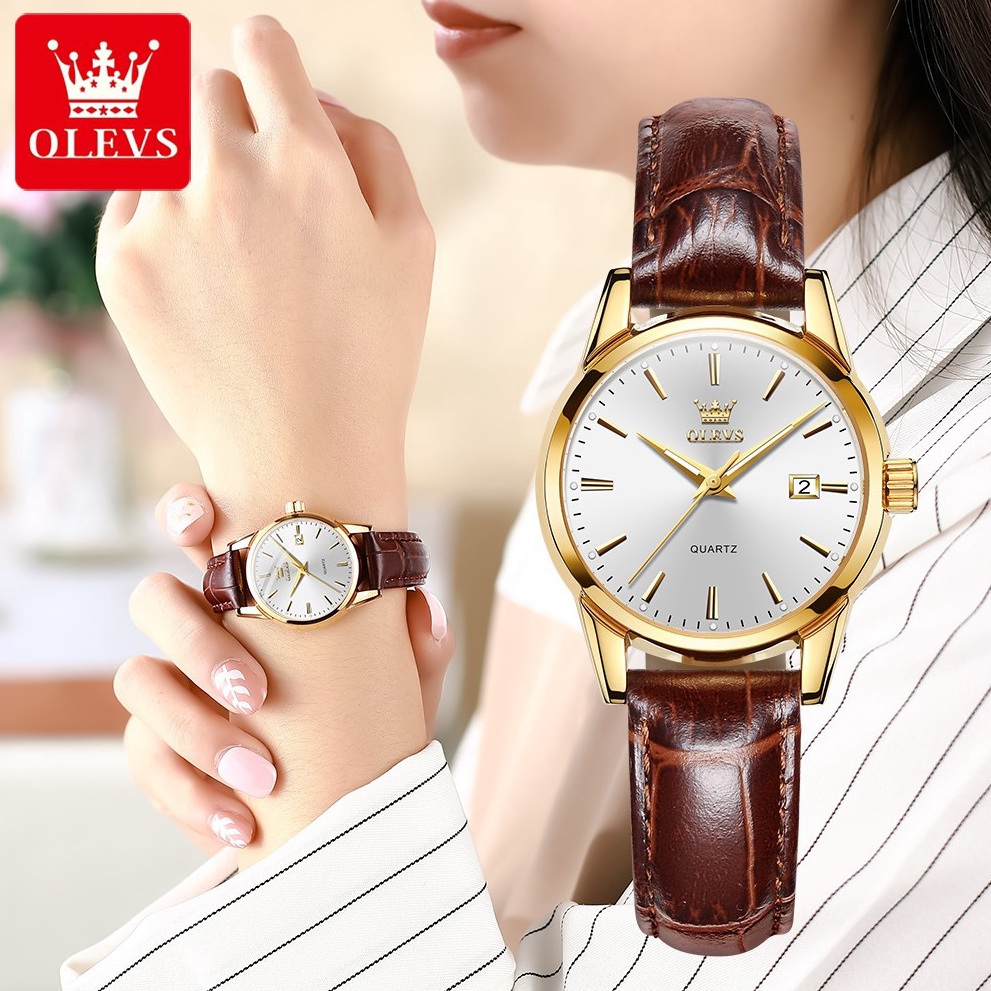 KODE T25J OLEVS Jam Tangan Wanita Original Kecil Anti Tahan Air Kulit Branded Analog Women Watch