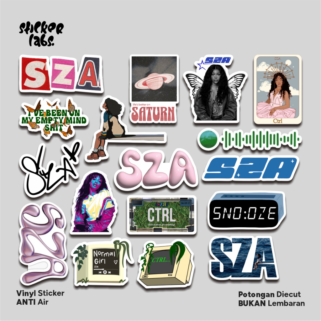 

Sticker Pack Sza Hp Stiker Tumbler Aesthetic Laptop Waterproff Case Anti Air