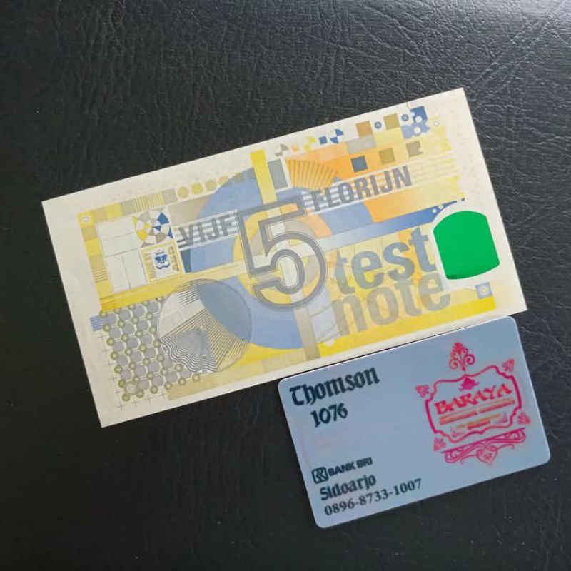 uang testnote john eschende 5 gulden Aunc (Rare)