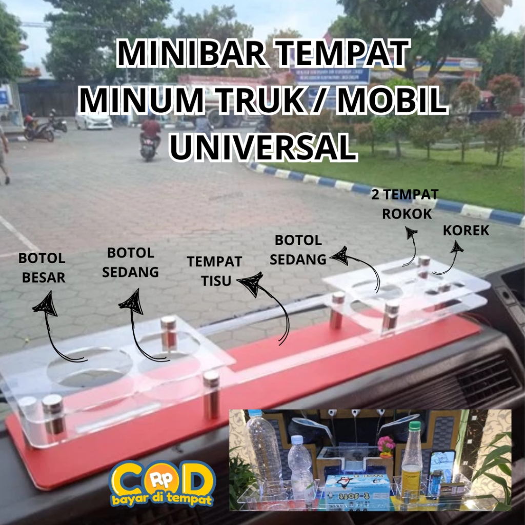 MiniBar Mobil 75×15 cm untuk hino,fuso, dilengkapi lampu LED dan USB [COD]