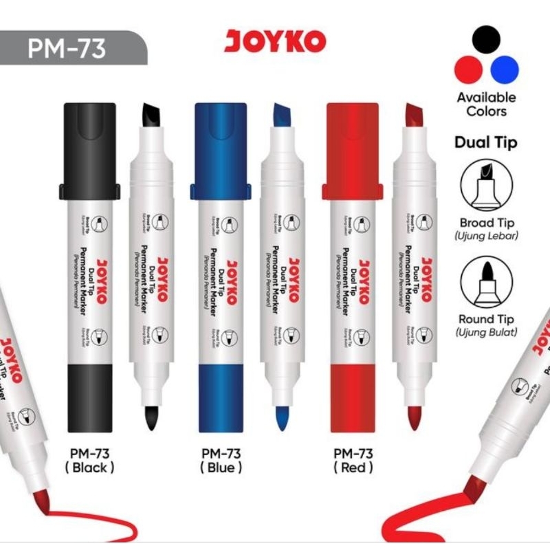 

Harga Satuan Spidol Permanen PM-73 Joyko Dual Tip Permanent Marker