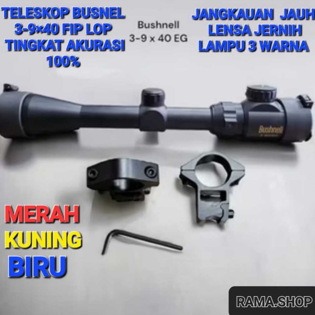 KODE M8U RMSHOP Teleskop Bushnll 39x4 EG RGB Nyala Hijau Merah Dan Biru Teropong Senapan Angin Bisa 
