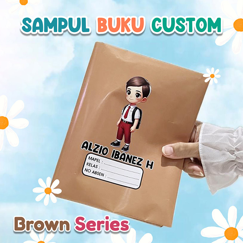 

SAMPUL BUKU CUSTOM BROWN SERIES | SAMPUL BUKU SEKOLAH | SAMPUL BUKU NAMA ANAK