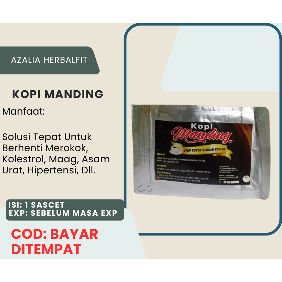 

Kopi Manding Bubuk Kopi Biji Lamtoro Stop Rokok Dengan Kopiku Kopi Herbal Alami Azalia Herbalfit