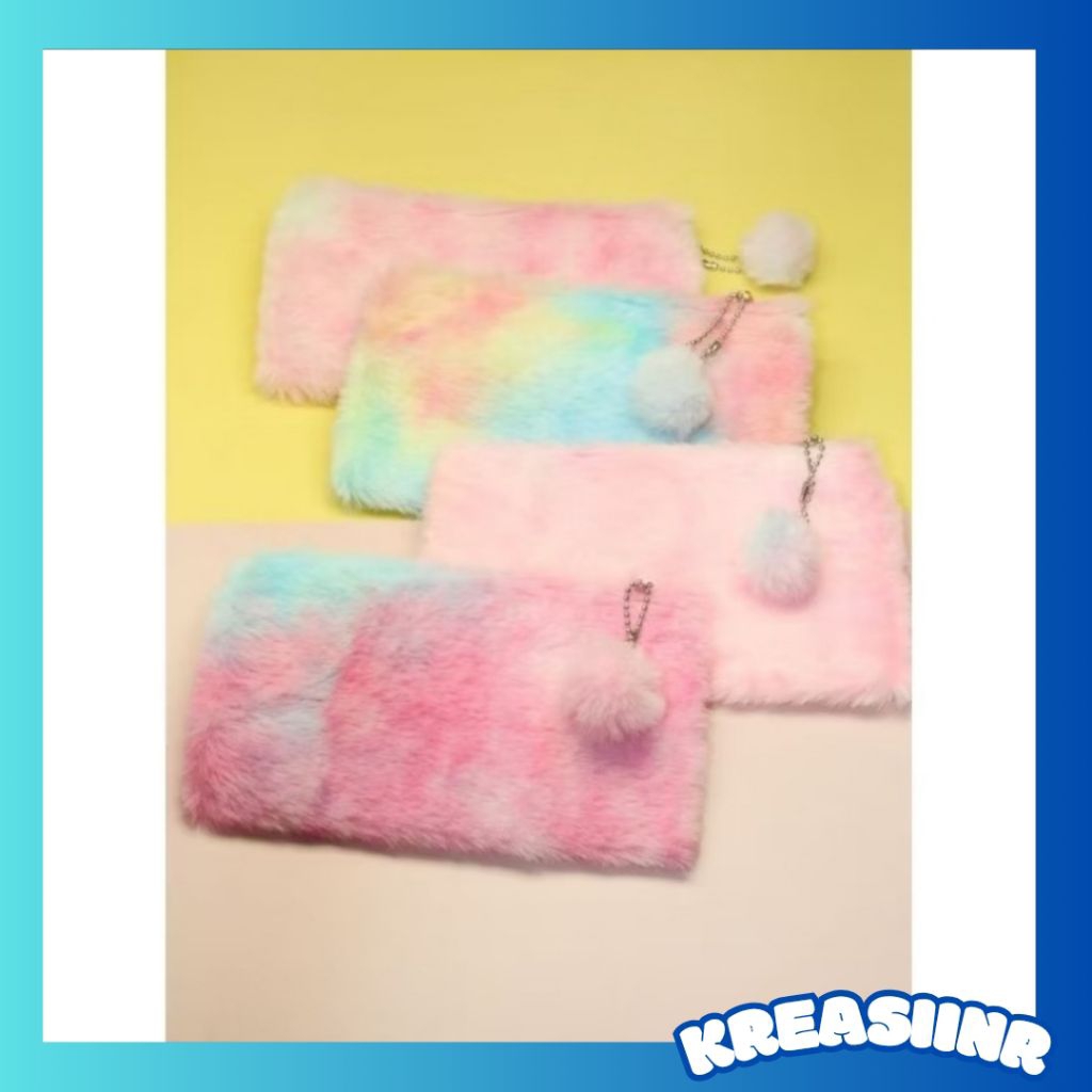 

Tempat Pensil Resleting Bulu PomPom