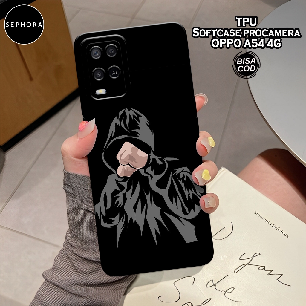 Case OPPO A54 4G Terbaru - Fashion Case Hitam - Softcase OPPO A54 4G - Case Pro Camera - Casing OPPO