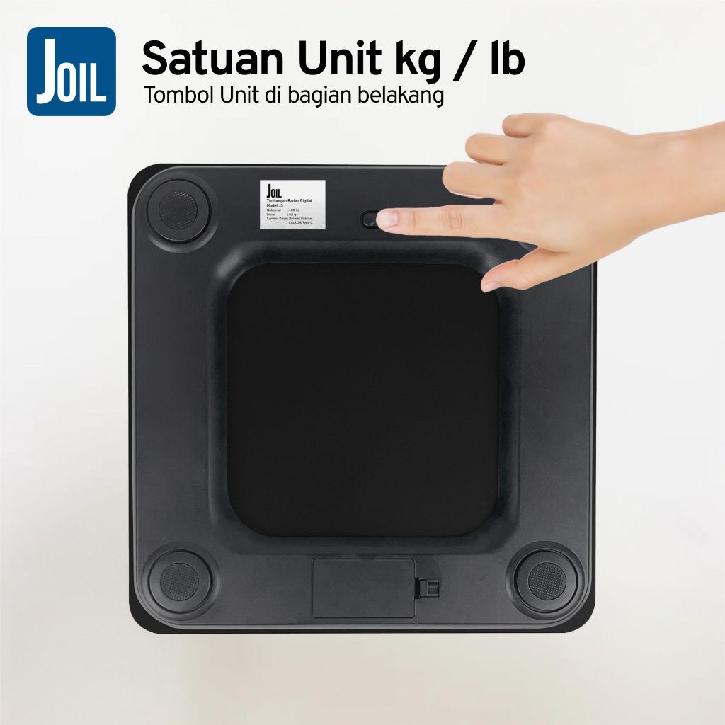 New Deals Joil Timbangan Badan Digital Body Scale Tempered Glass Satuan Kg/Lb Auto Calibration - J3
