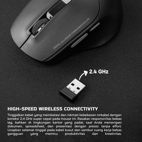 Mouse Digital Alliance DA Rubix M102 - Wireless Mouse Digital Alliance Rubix M102 - Hitam