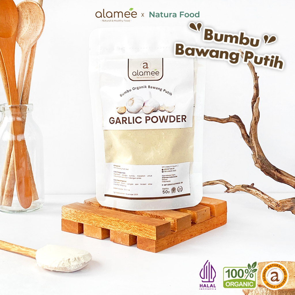 

ALAMEE Bubuk Bawang Putih Ground Garlic Powder Bumbu Dapur Organik Instan Murni Seasoning 50 Gram