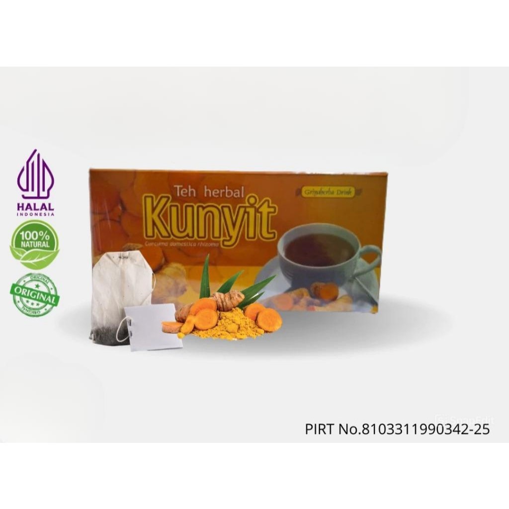 

Teh herbal kunyit griya herba membantu Menjaga kesehatan pencernaan dan mag isi 20 kantong