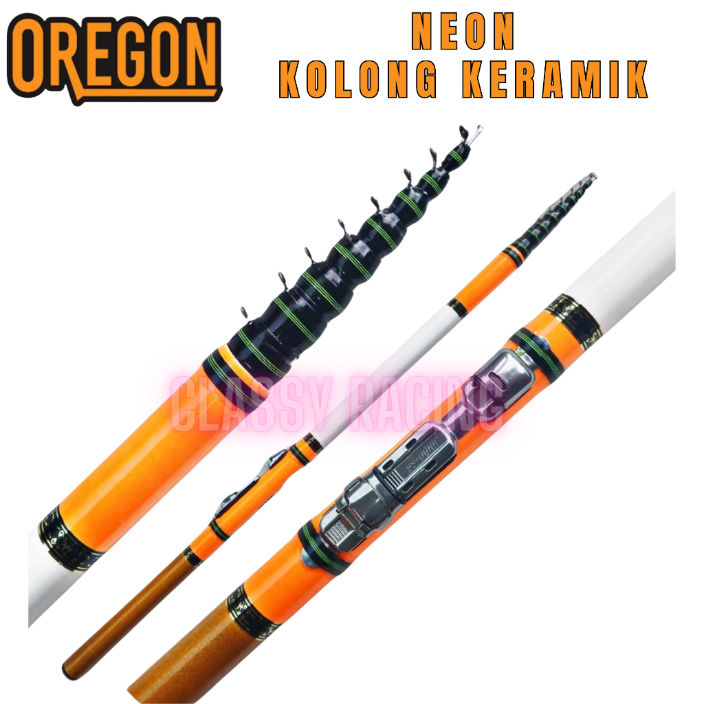 Joran Tegek Oregon Neon Set Kolong Lentur Kuat Ringan 270 300 360 450 540