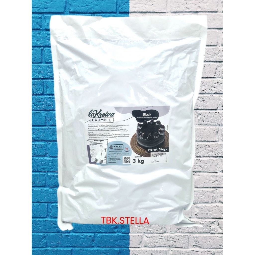 

LA KREIVA BLACK EXTRA FINE 3 KG / REMAHAN CRUMBLE BISKUIT COKLAT