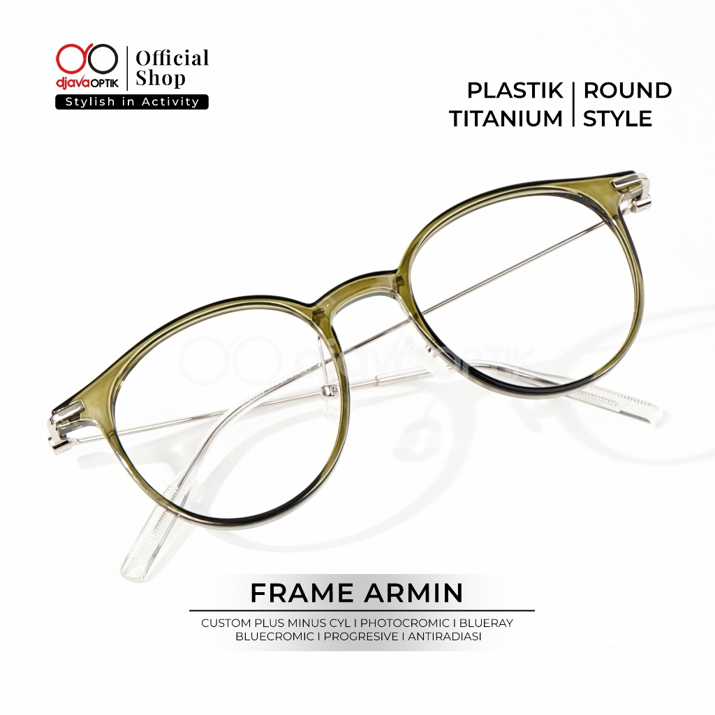 DJAVA OPTIK - Frame Armin - Kacamata Oval Korea Plastik Khusus Minus -4,25 s/d -6,00