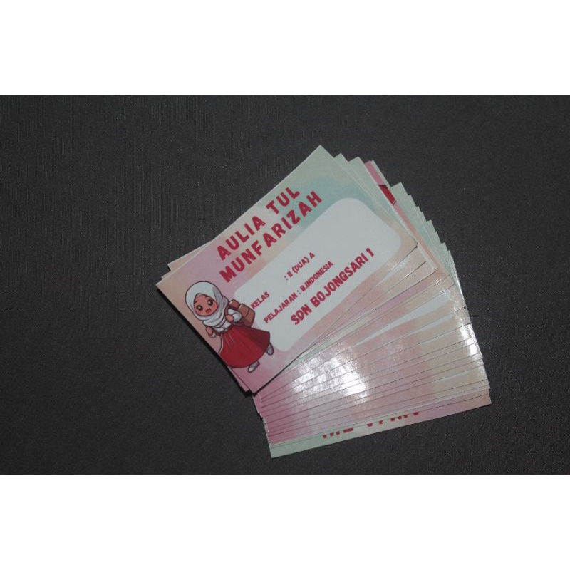 

LABEL BUKU PELAJARAN CUSTOM LUCU GEMAS