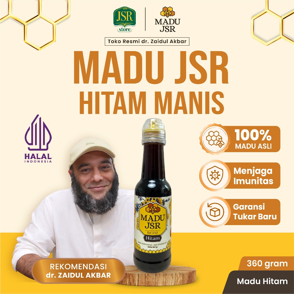 

Madu JSR Hitam Manis dr Zaidul Akbar - Meningkatkan Stamina & Mengandung Antioksidan Terbaik - 360g