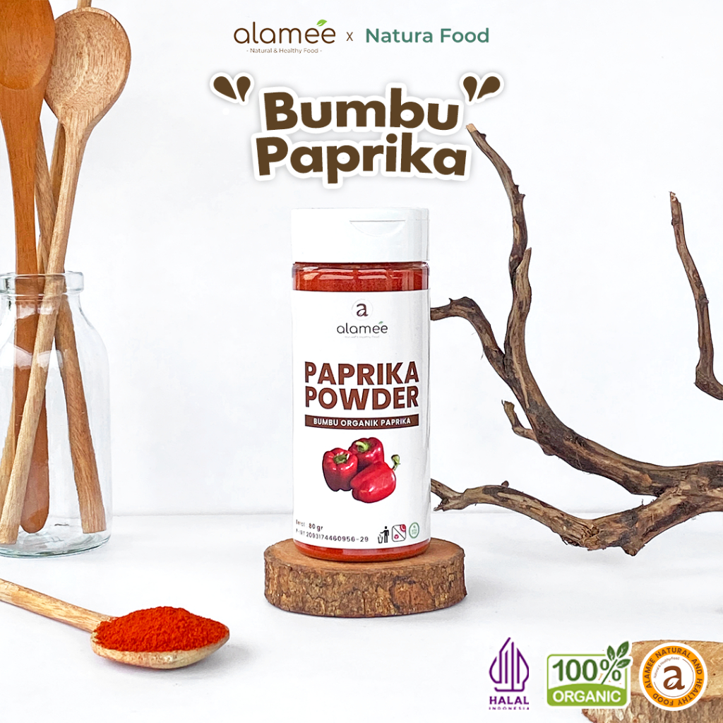 

ALAMEE Paprika Powder Ground Bumbu Dapur Instan Bubuk Organik Murni Asli Seasoning Tabur