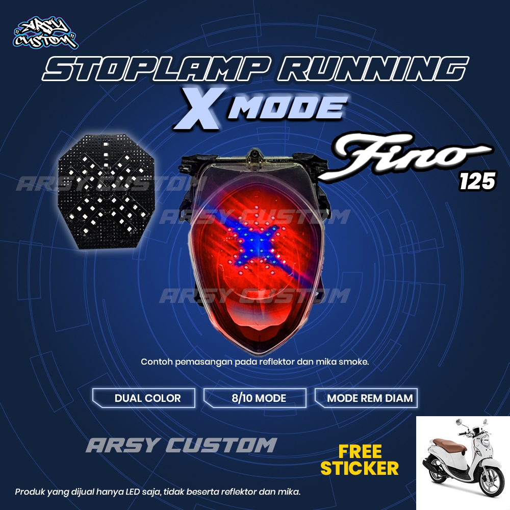 Stoplamp Running X Mode FINO FI 125 Lampu Rem LED Motor Variasi