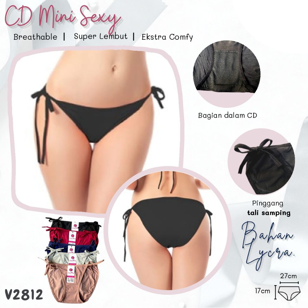 ISI 3PCS CD Celana Dalam Wanita Sexy Mini Tali Samping Chelyne V2812