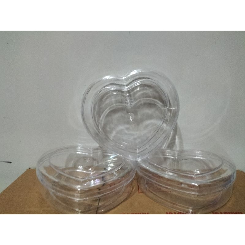 Toples Plastik Hardtop 303 Bentuk Hati 200gr/Toples Kue Hardtop 2pcs