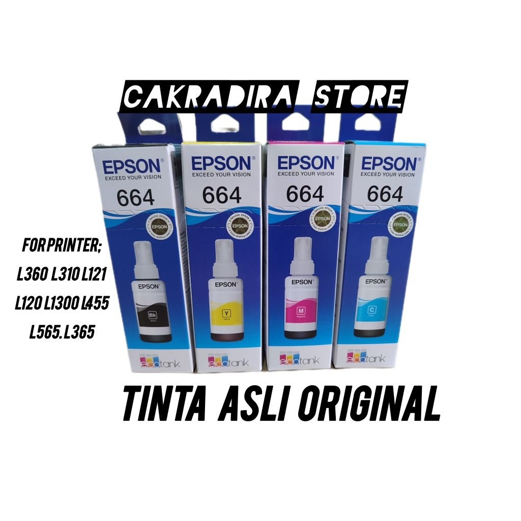 Tinta Asli Original Epson 664 ( T06641 - 6644 )