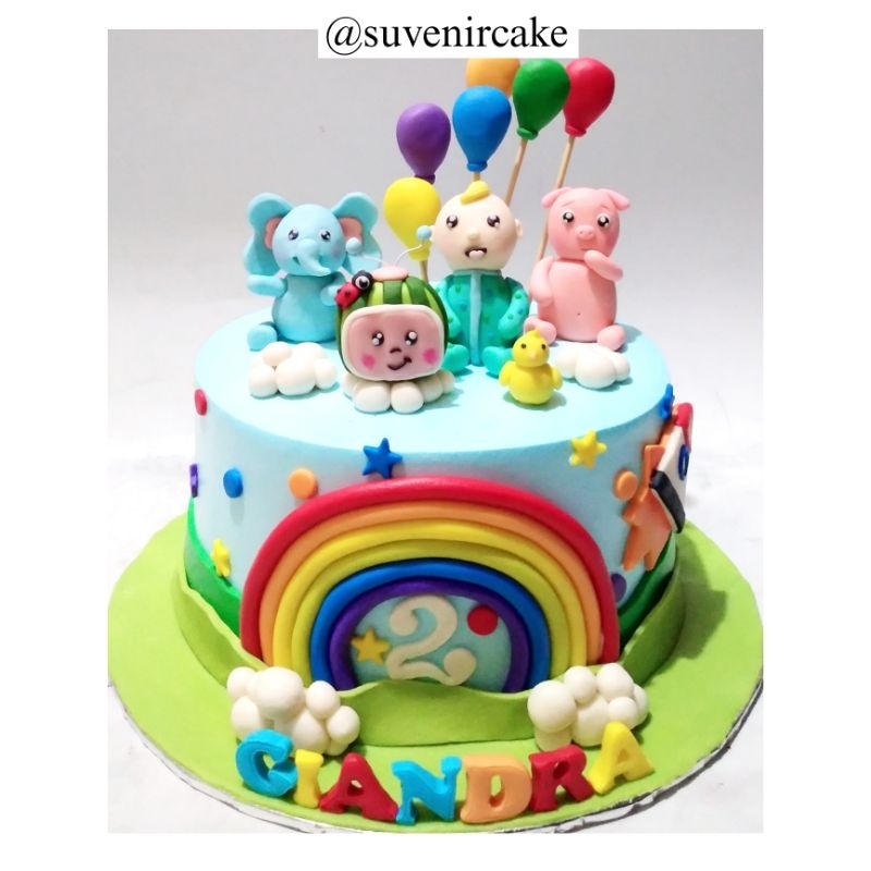 

cake custom/kue ulang tahun cocomelon/cake tema cocomelon/cocomelon cake