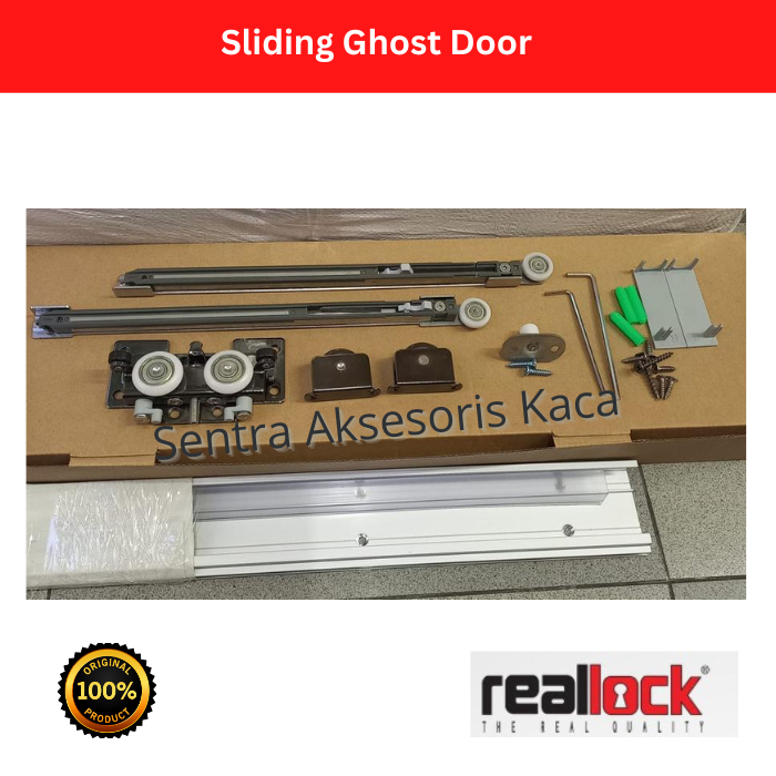 Rel Sliding Reallock Ghost door wood rel sliding tersembunyi Set Lengkap