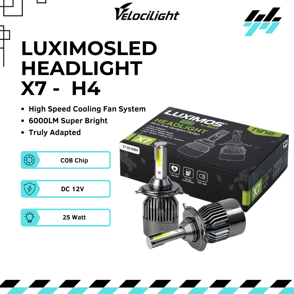 (2PCS) Lampu Depan LED 50W LED H4 H11 HB3 HB4 Super Terang Putih PNP Mobil Universal LUXIMOS - X7