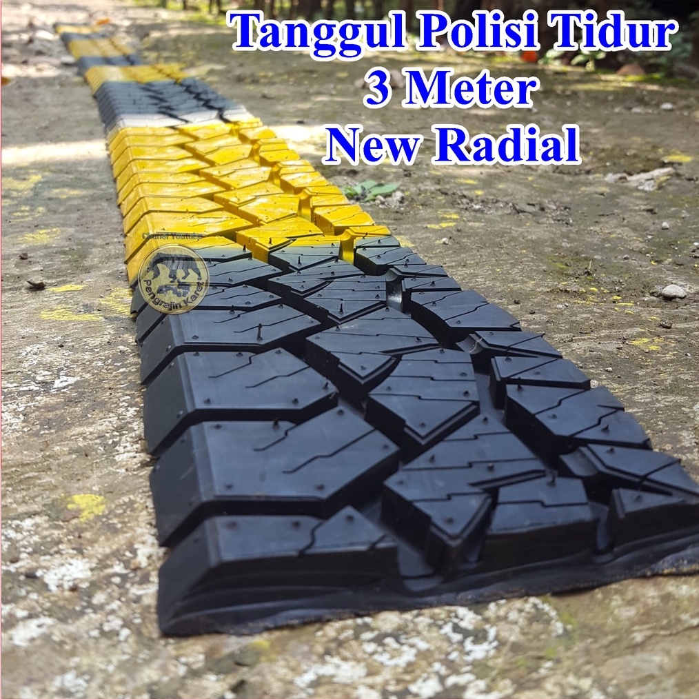 KODE J48B Polisi Tidur Tanggul Jalan Speed Bump  pembatas parkir dari karet ban radial baru awet dan