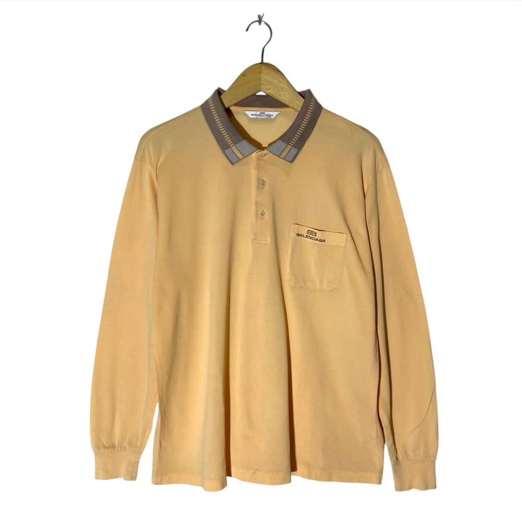 Balenciaga paris Longsleeve Polo Mustard Vintage Authentic Original