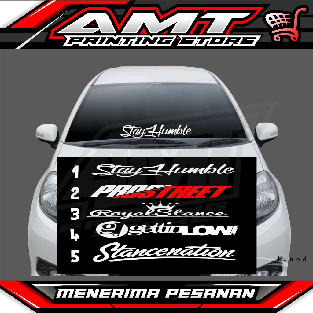 Stiker Cutting Kaca Depan Bawah Stiker Kaca Mobil - Stiker Bisa Custom/Request Bebas