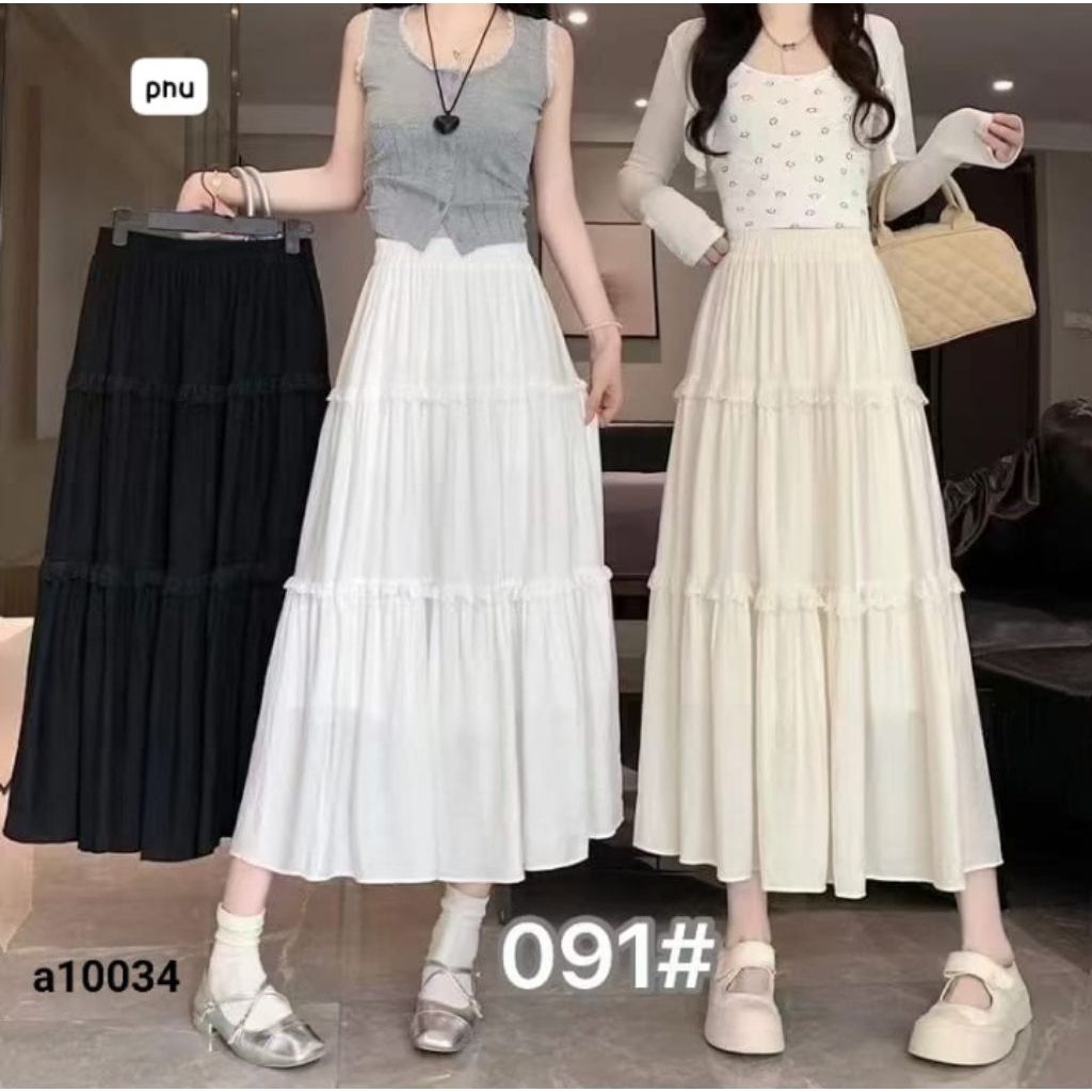 Rok trap / rok susun katun import premium