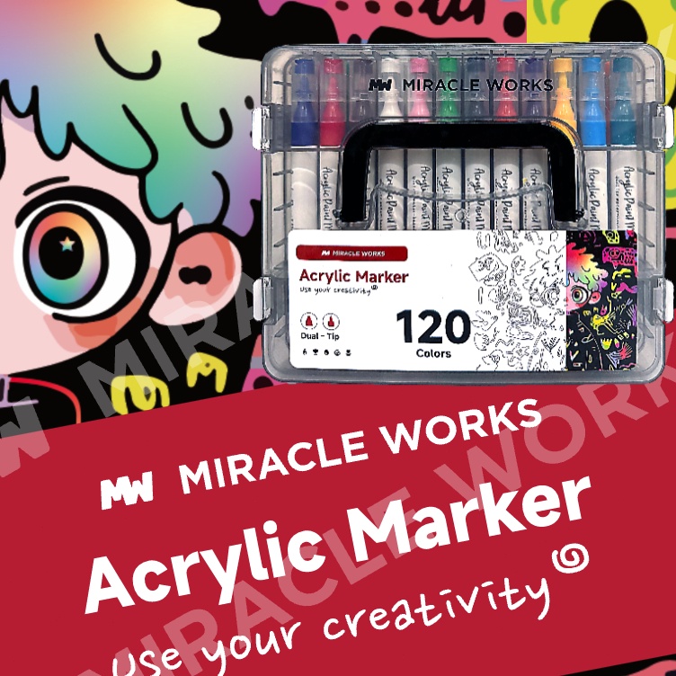 

KODE W8C MW Spidol Akrilik Dual Tip 2436486729612 Warna Paint Marker DIY Painting Spidol