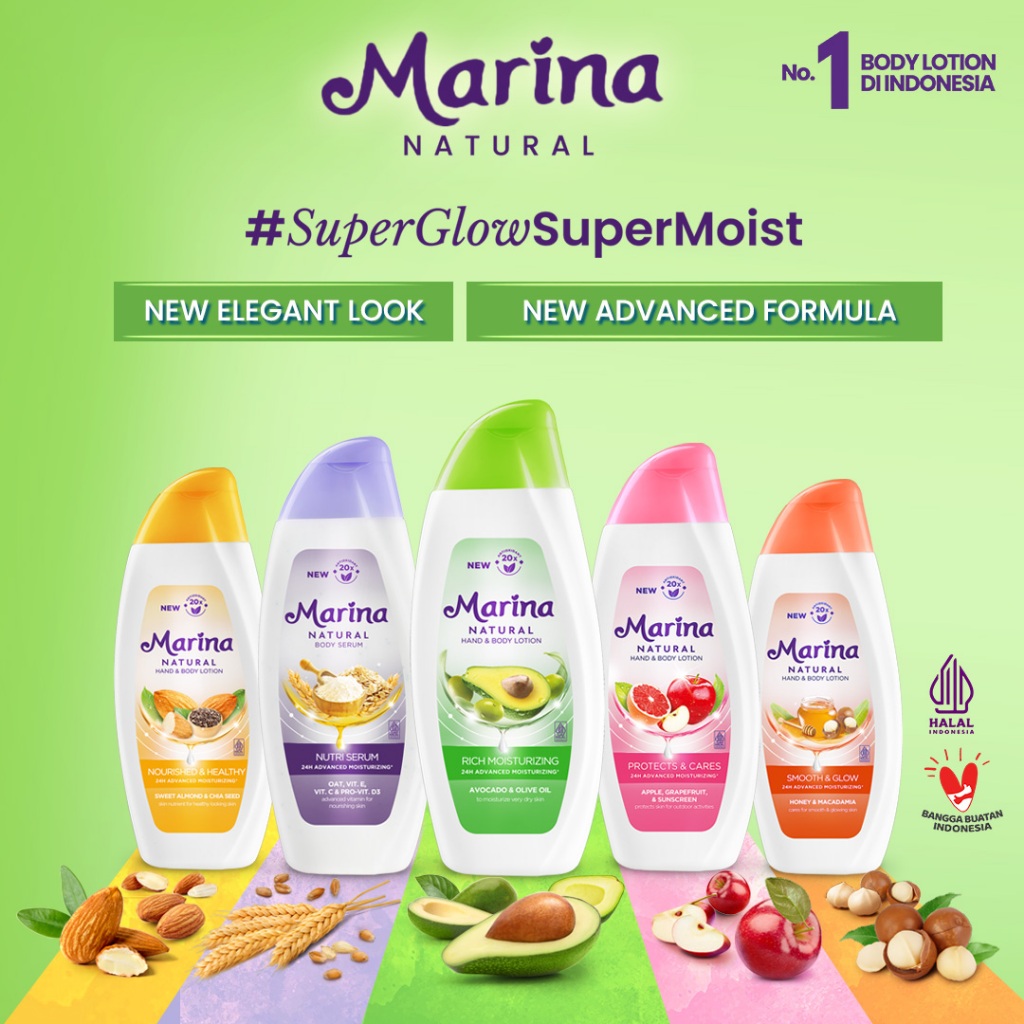 MARINA Natural Hand & Body Lotion 75mL + 19mL || Marina Body Lotion || Body Serum || Moisturizing