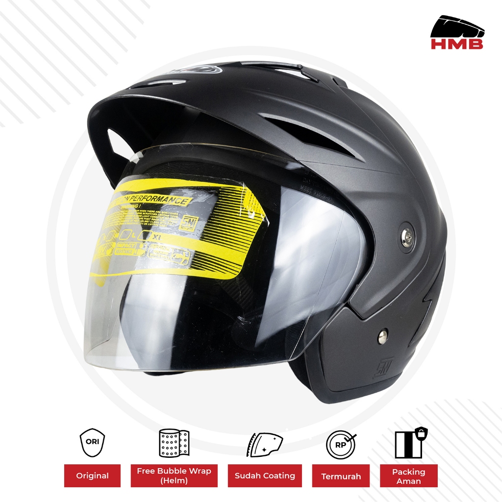 Helm Dewasa Jumbo XL - XXL Hitam Doff