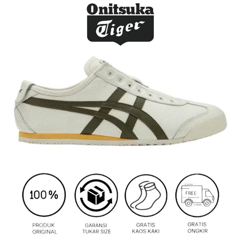 Onitsuka Tiger Mexico 66 Slip On Cream Green Yellow Women's