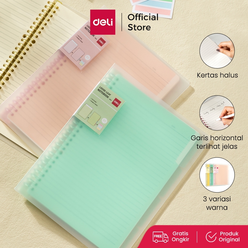 

DELI BUKU CATATAN BINDER / LOOSE LEAF NOTEBOOK 60 HALAMAN EN021