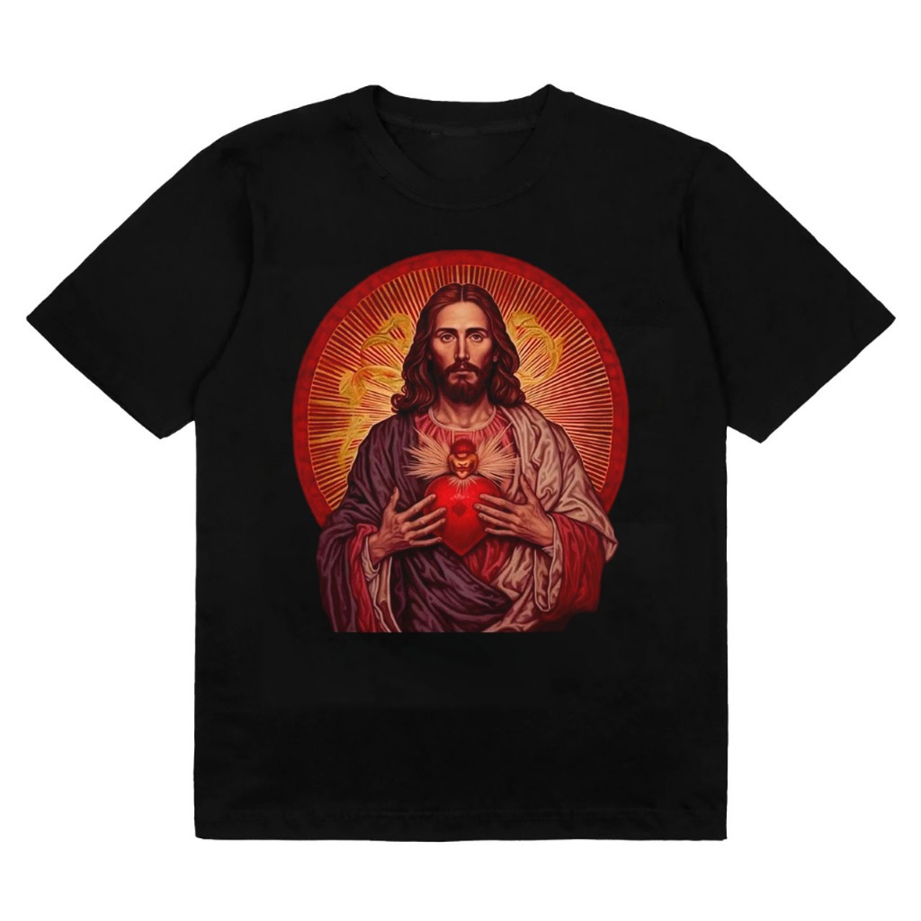 Aisuke-Clothing~T-Shirt Kaos Distro Rohani KRISTEN KATOLIK YESUS SHINING HEARTH / Kaos Yesus