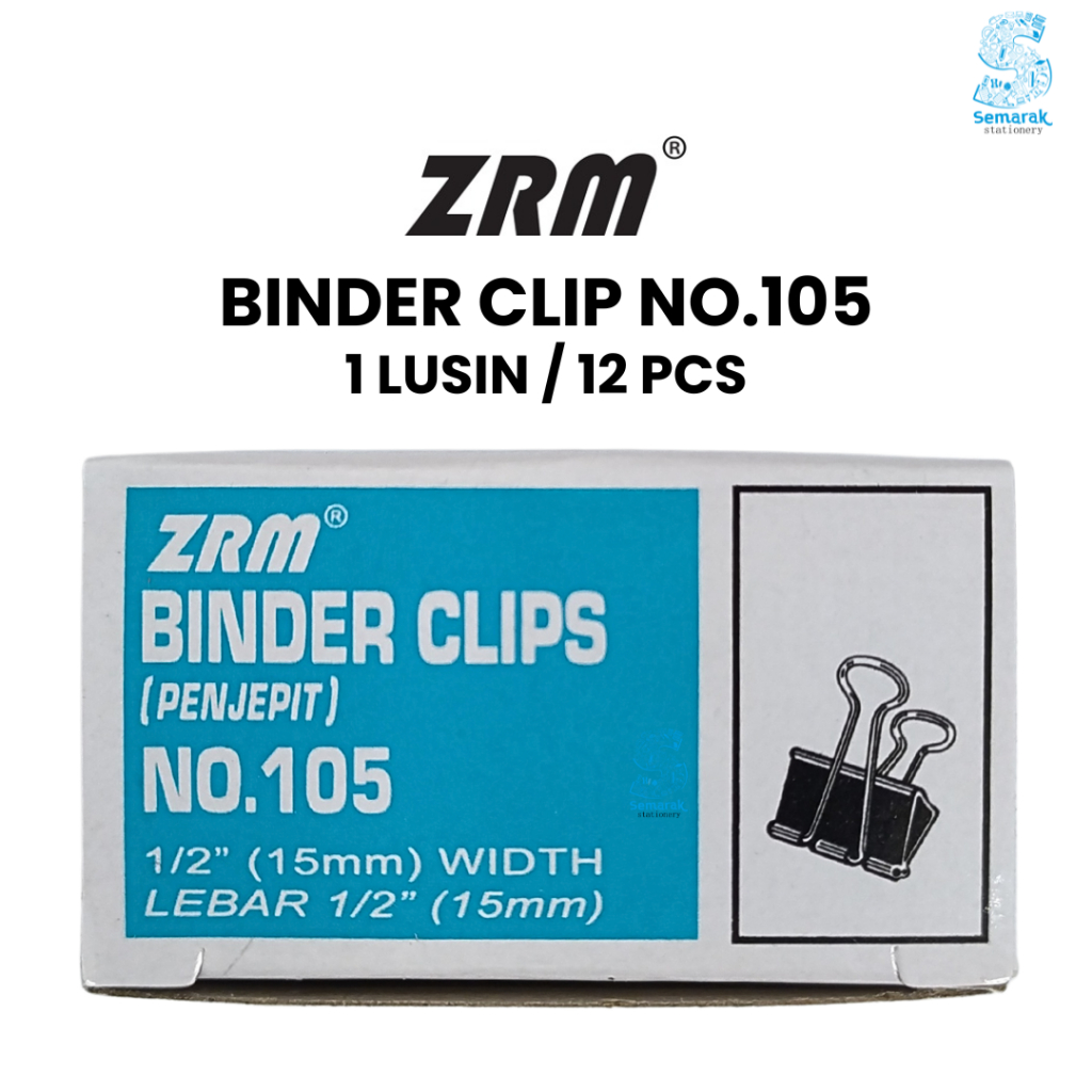 

ZRM Binder Clip Klip Penjepit Kertas No. 105 [1 Lusin / 12 Pcs]