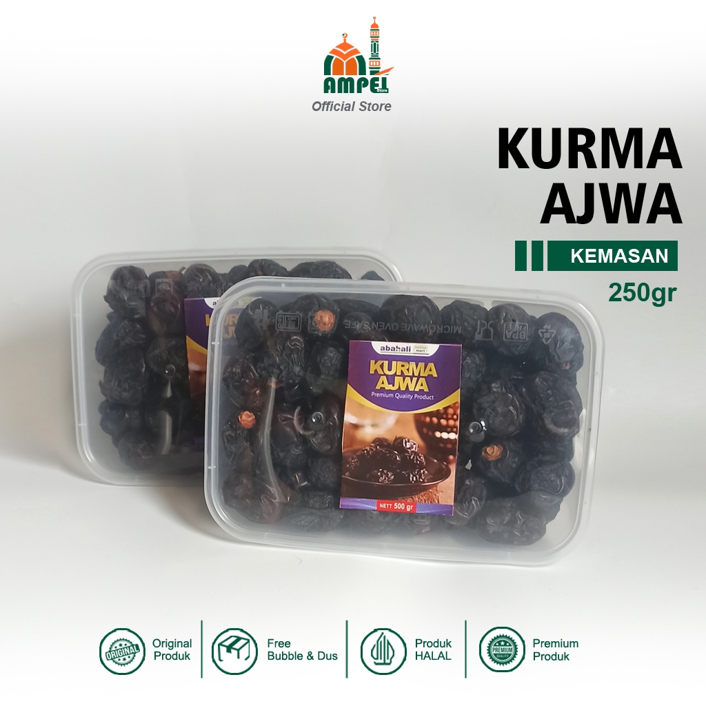 

Kurma Ajwa Premium 250 gram Original Madinah Kurma Nabi Asli Terenak dan Murah Oleh Oleh Haji Umroh
