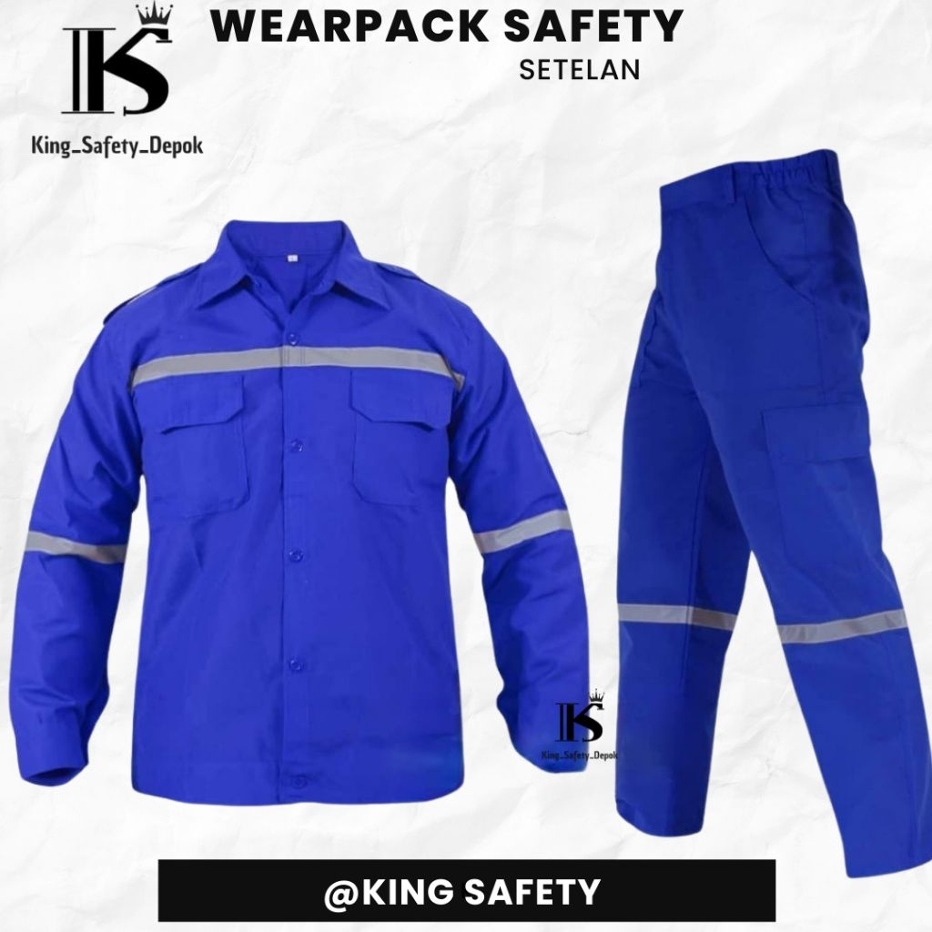 WEARPACK SAFETY SETELAN BAJU DAN CELANA KATELPAK SERAGAM KERJA BAJU BENGKEL TEKNISI MEKANIK INDUSTRI