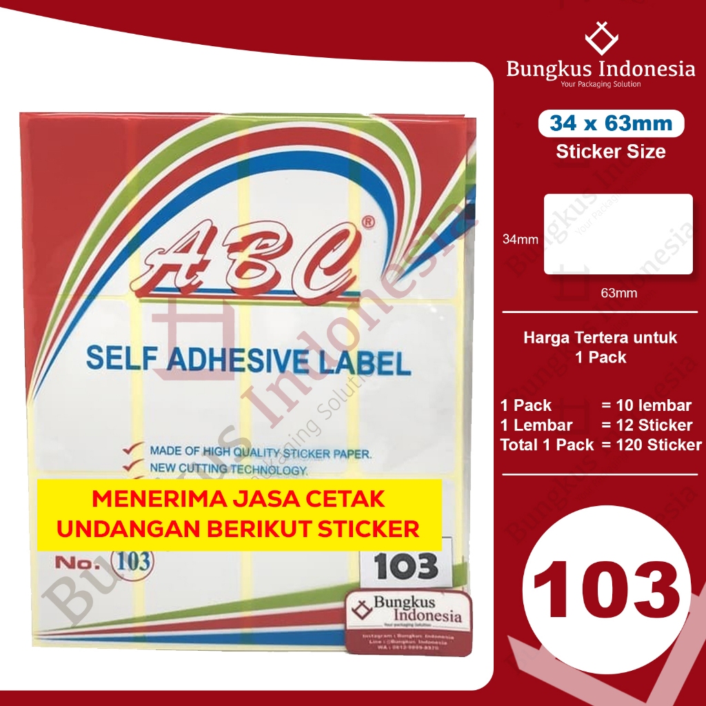 

Stiker Label 103 ABC / Label Undangan