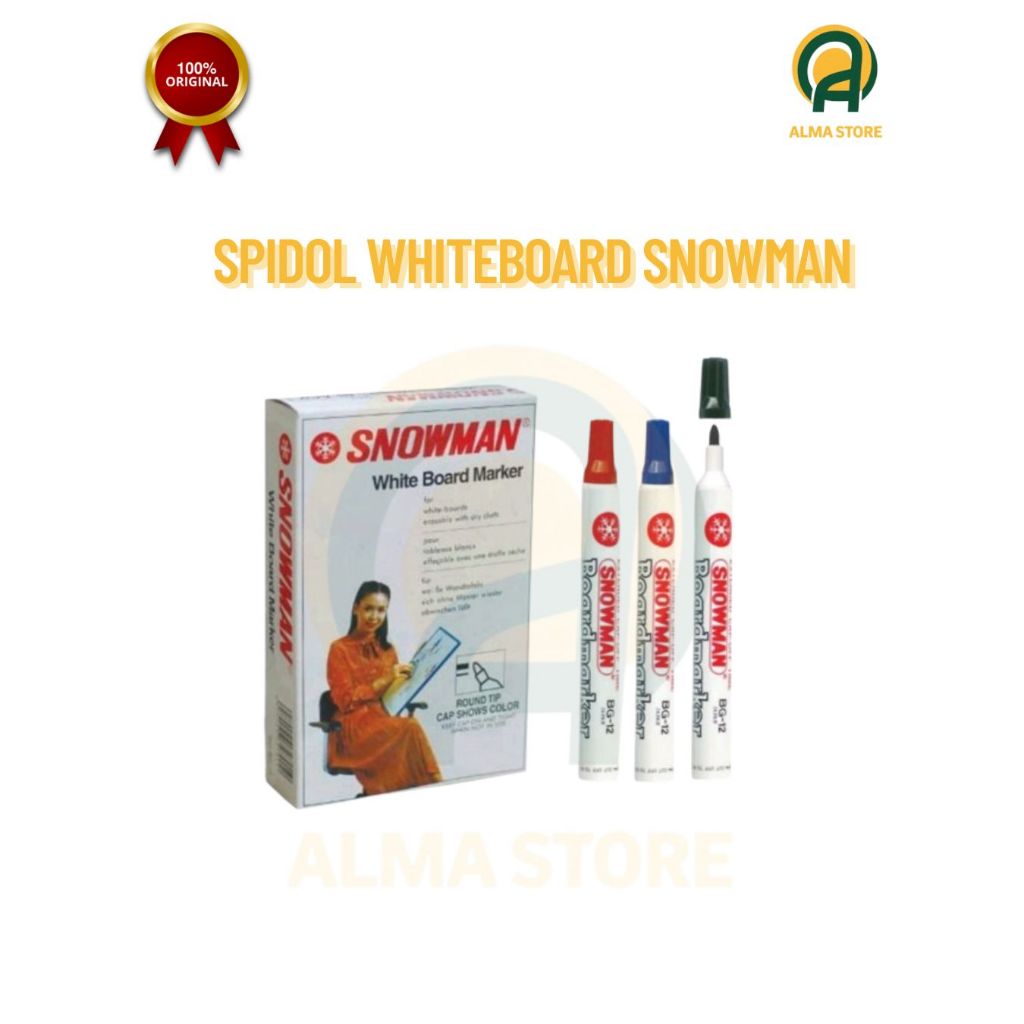 

Spidol Whiteboard Snowman Original 1 pak isi 12
