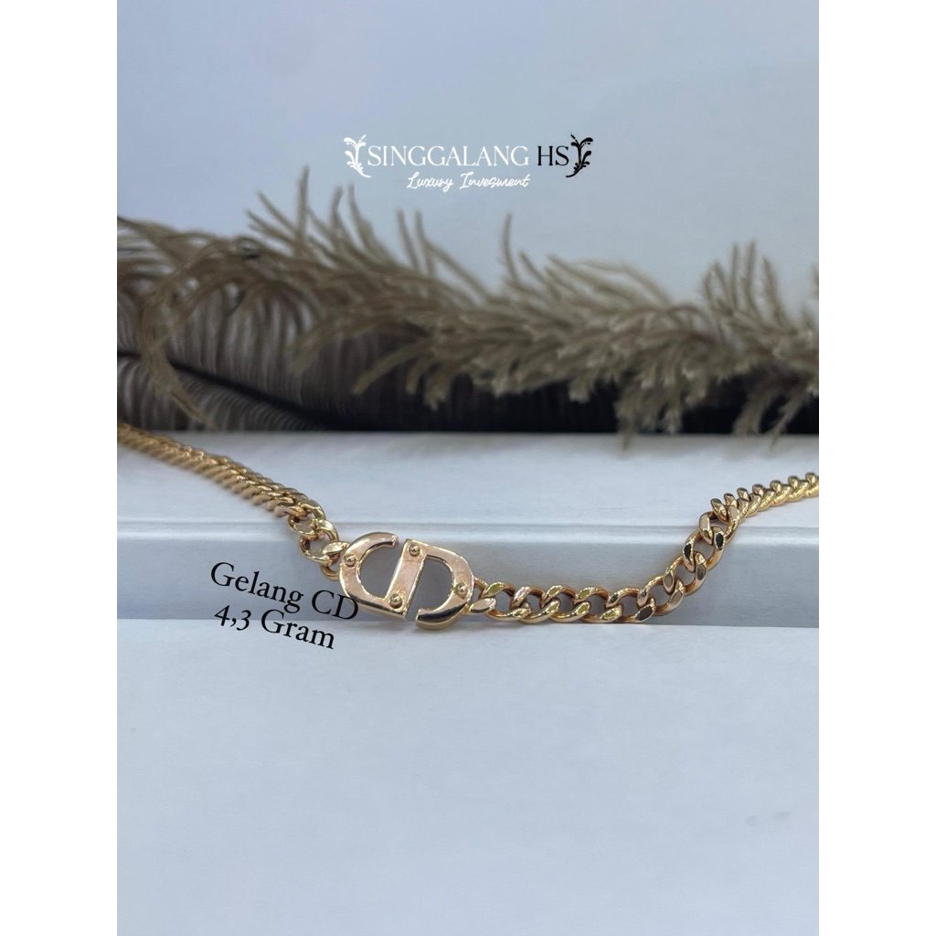 Gelang rantai sisik naga CD emas kadar 750% / 17,18,22k